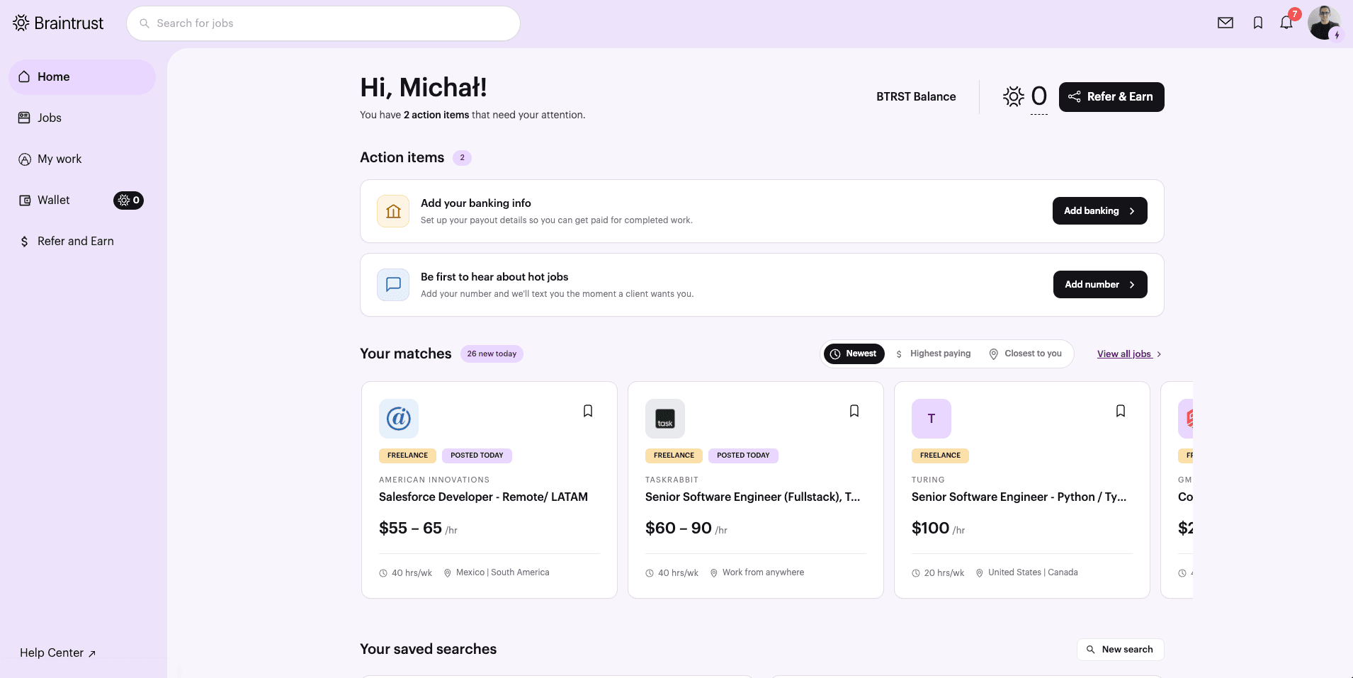 Braintrust talent dashboard