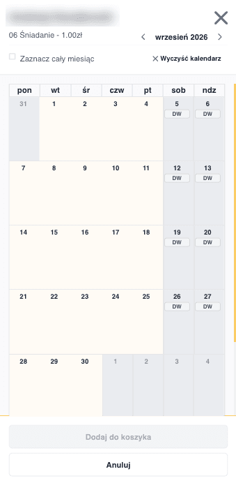 Picking days in the calendar on a phone