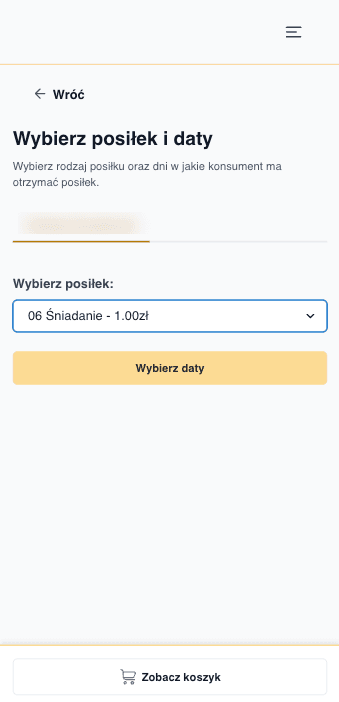 Choosing a meal on a phone